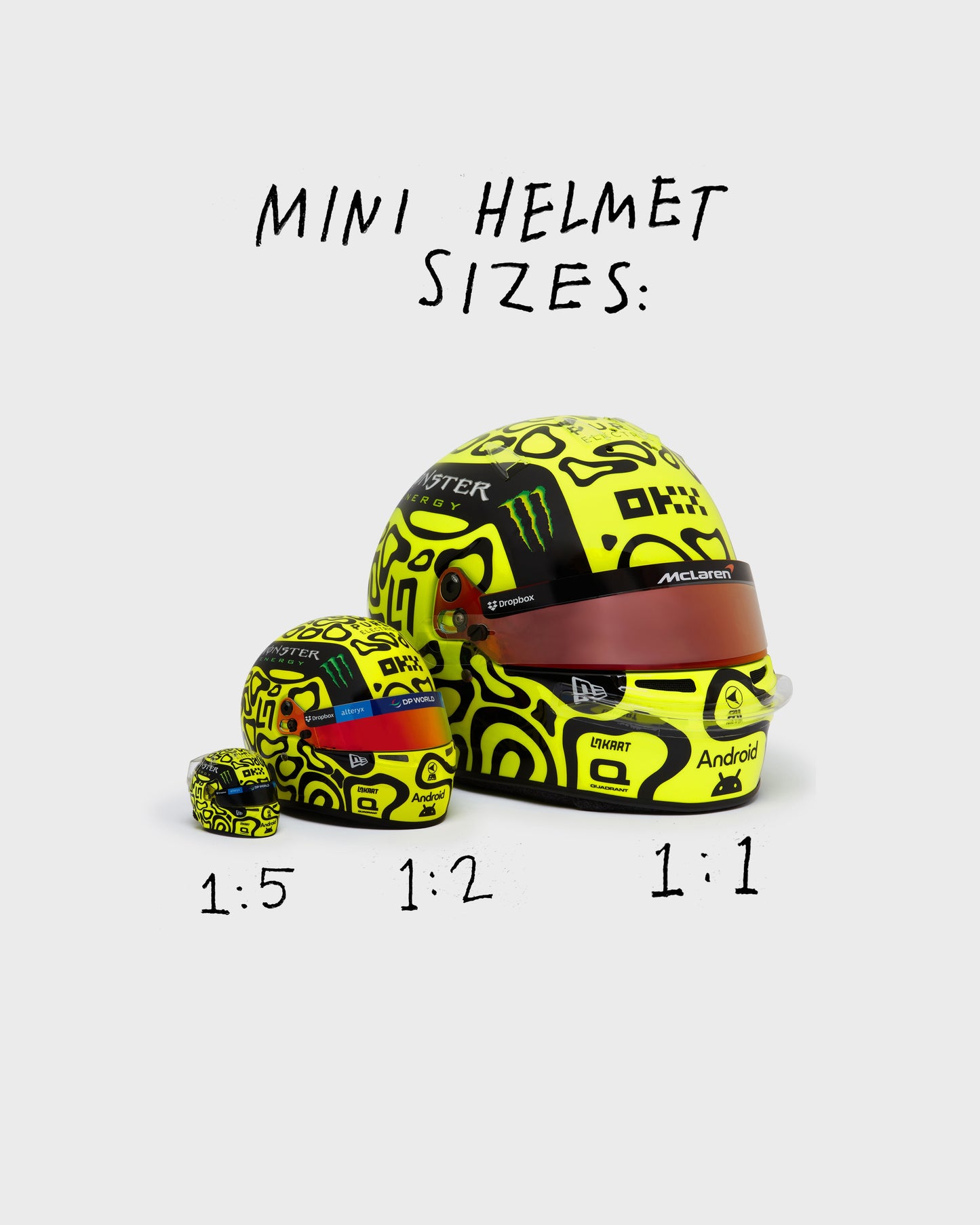 LANDO NORRIS 2025 USA MINI HELMET 1:5 Scale